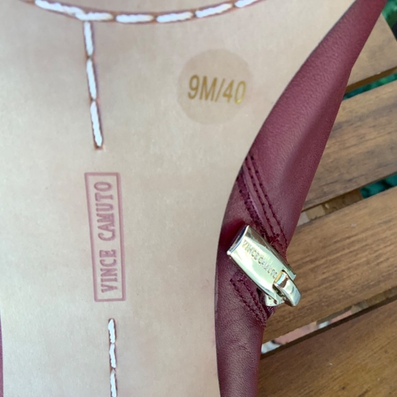 Vince Camuto Red Ankle Boots with Gold Buckle - Picture 9 of 15